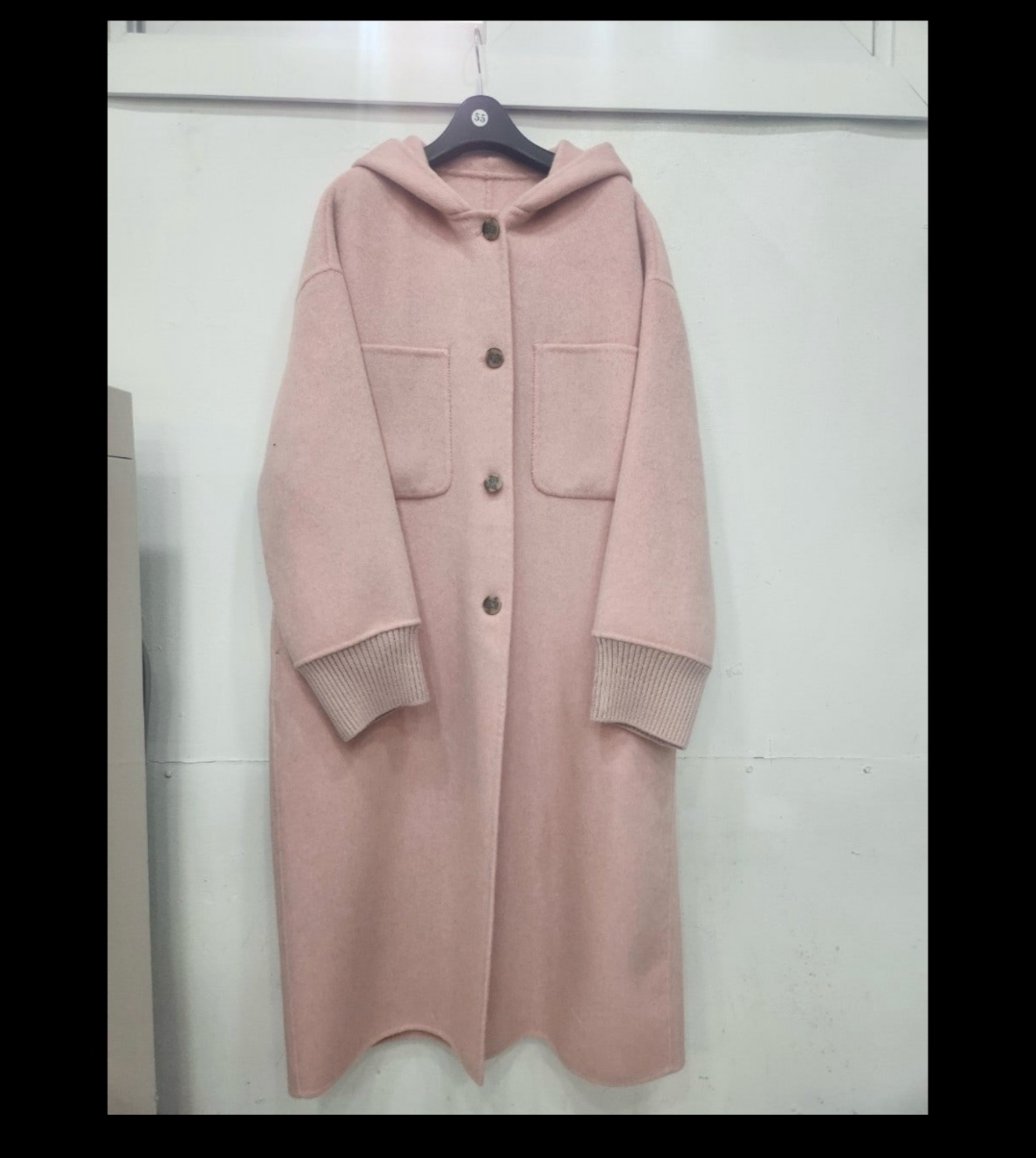 후드소매시보리캐시코트