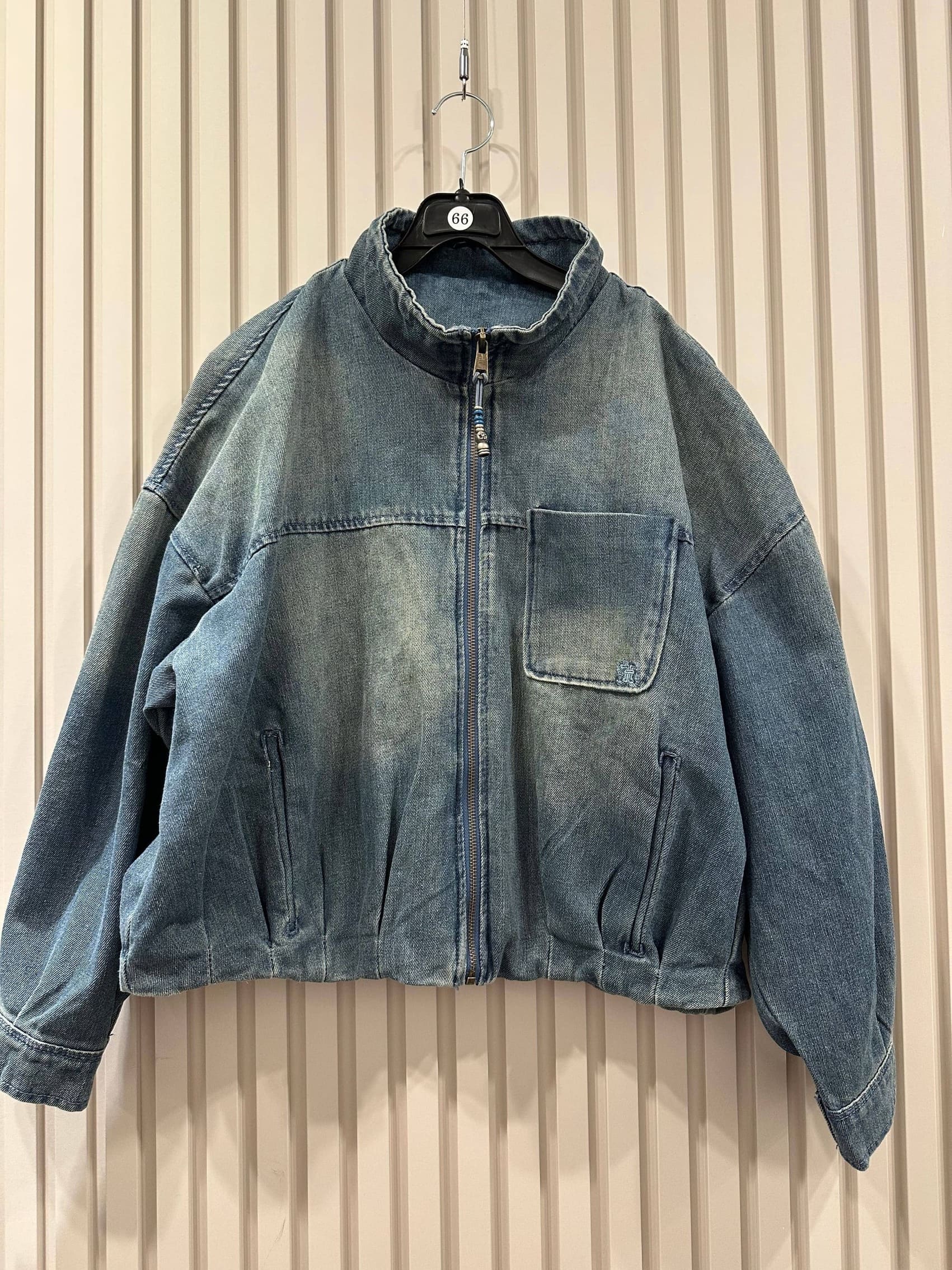 차이나카라밑단밴딩청자켓