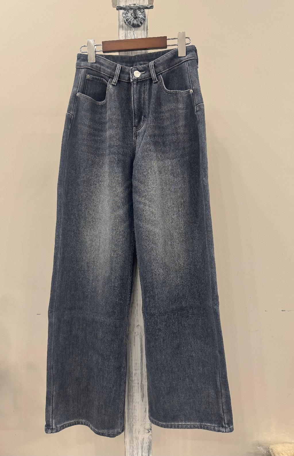 밑단패턴청바지